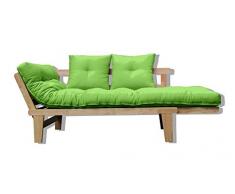 Divano-letto Sésamo, Naturale, Vert Futon, 200x82x32 cm