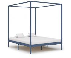 Festnight Giroletto a Baldacchino in Legno Massello di Pino,Struttura Letto Singolo/Matrimoniale Moderno,Telaio Letto 90cm/100cm/140cm/160cm/180cm x 200 cm