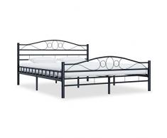 Tidyard Struttura Letto in Metallo Bianco/Nero,Giroletto Singolo/Matrimoniale,Struttura Letto Matrinoniale,Struttura Letto Singolo,Letto Metallo,Letto con Tetto 90/120/140/160/180/200x200 cm
