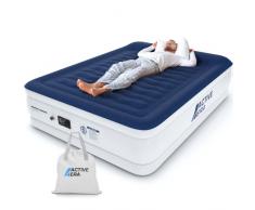 Active Era Lussuoso Letto Gonfiabile Matrimoniale. Materasso Gonfiabile Rialzato, Pompa Elettrica Integrata, Cuscino Rialzato e Tecnologia I-Beam Strutturata, con Altezza 56cm