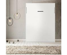 Venatura Store Letto a Scomparsa alla Francese, Bianco/ Bianco