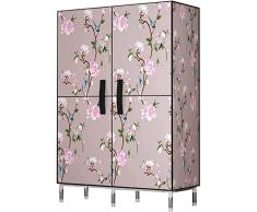 Armadio Portatile Guardaroba Di Stoffa Armadio Camera Da Letto Camera Da Letto Semplice Tubo Di Acciaio Assemblaggio Audace Porta Aperta Copertura Di Bue Armadio Di Stoffa Spessa 85X45X172cm,a,85