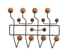 fikujap Classic Hang It all Wardrobe Stands, Guardaroba in Metallo a Sfera in Legno Pop di metà secolo, Guardaroba Minimalista, Guardaroba Pratico, enormi Palline di Noce Legno