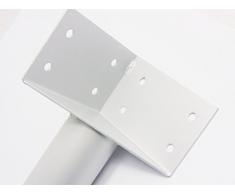 Letto GedoTec angolo letto borchia mobili base letto base acciaio massiccio | Altezza 317 mm | Acciaio R 9006 Bianco Alluminio | Marchio di qualità