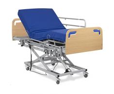Gerialife Letto Elettrico per Anziani e disabili (90x190, Materasso antidecubito + Ringhiere + Testiera e pediera)