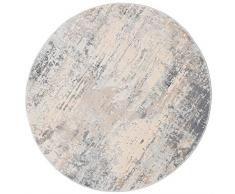 RugVista, Ritz, Tappeto, Pelo Medio, ∅ 200 cm, Rotondo, Moderno, Oeko-Tex Standard 100, Poliestere, Corridoio, Camera Da Letto, Cucina, Soggiorno, Grigio Chiaro/Beige, Grigio