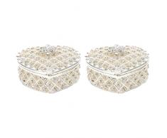 Cassapanca Vintage Giorno antico for Natale Cassa del tesoro Oro squisito: Collana decorativa a forma di Regali da collezione vuoti Braccialetti for San Valentino Orecchini regalo ( Color : Silverx2pc