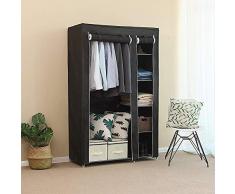 LANTUS Guardaroba in Tessuto, Armadio portatile in tela di canapa per camera da letto, mobili in tessuto T160B, durevole, elegante, Vestiti Accessori Scarpe,172 * 105 * 43cm
