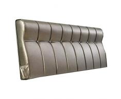 N / A Capezzale Cuscino Cuscino Testiera- con Rivestimento Rimovibile E Lavabile Cuscino del Comodino in Pelle Marrone-Nero Schienale DellHotel-Nessuna Testata -200 cm_Un