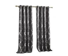 GYFDC 2 Tende Semi oscuranti in Stile Lusso Leggero a Pannello,Tende Jacquard in Poliestere,Tende Moderne con Foro Rotondo Superiore per Cucina,Soggiorno,Camera da Letto,Camera familiare,Hotel