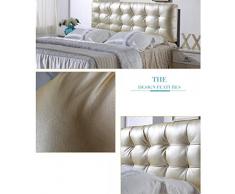 YIWANGO Cuscino Comodino Grande in Pelle con Doppia Fibbia in Cristallo,Beige-2.1m