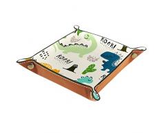Dinosauro Infantile Carino Cuoio Dellunità Di Elaborazione Catchall Vassoio Comodino Comodino Caddy Dadi Valet Vassoio Di Cuoio Catchall Gioielli Vassoio Dadi Box Comodino Vassoio