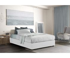 Dmora Talamo Italia Letto Contenitore Matrimoniale Silvia Sommier, Made In Italy, 160 x 190 Cm, Bianco