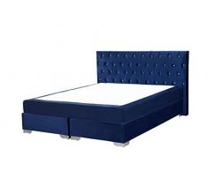 Letto boxspring Velluto Blu 160 x 200 cm Consul