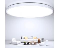OUILA Plafoniera LED Soffitto, 24W Lampadario Camera da Letto 6500K Plafoniera Led Moderna Ø30CM 2400LM Plafoniera Bagno IP44 per Camera da Letto, Cucina, Balcone, Soggiorno, Corridoio, Ufficio