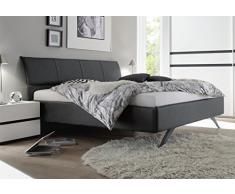 Arredocasagmb.it Letto Matrimoniale Moderno Ecopelle Grigio Gambe Ferro sospeso Camera da Letto 160x195 COMI