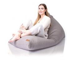 Puff Poltrona a Sacco Moderno Senza Imbottitura - Pouf, Puf ou Bean Bag XXL dei Bambini per Decorazione della Camera da Letto - Cuscini da Pavimento, Cuscino da Lettura, Puffo per Sedersi Grigio