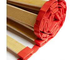 Rete avvolgibile Flex per letto – 18 doghe curve di betulla collegate con fasce in gomma, 70 x 200 cm Doghe in legno, pieghevoli, adatte per materassi a molle e in schiuma. (singolo, 70 x 200)