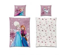 Biancheria da letto Frozen/Regina dei Ghiacci, Pink Mountain, linone 135 cm x 200 cm + 80 cm x 80 cm, CTI 43999