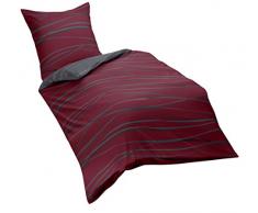 Kaeppel G-105840-42D3-VL97 - Biancheria da Letto Motion, Color Rubino, in linone, 80 x 80 cm e 155 x 220 cm