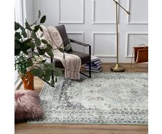 TALETA Mila Tappeto Floreale, Tappeto Salotto Orientale Pelo Corto, Tappeti Soggiorno Moderno Persiano, per Camera da Letto, Sala da pranzo, Grigio, 120 x 170 cm