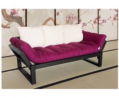VivereZen - Divano letto futon Edge - Zen Struttura in legno nera + futon classe 1