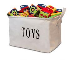 Tougo grande dimensione 43,2 cm biancoToy Storage basket Bin cassettiera Organizer Perfect per bambini, giocattoli per bambini, vestiti del bambino, bambini libri, Gift Basket