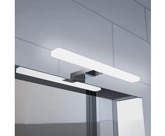 YIQAN 40cm Lampada da parete per bagno 10W Lampade a specchio a LED 800lm 230VAC 4000K Luce a specchio bianca netta per trucco IP44 Acciaio inossidabile cromato¡­