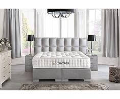 Schlichter Mobili Letto boxspring Astoria III Deluxe, Argento, 200 x 200 cm