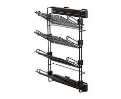 Emuca 7087113 Scarpiera Ausiliare Estraibile con Chiusura Ammortizzata per Armadio, Montaggio a Mano Destra, Verniciato Moka