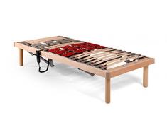 Goldflex Rete Orchidea Double Motore Singola 80x200 Ortopedica Elettrica Doghe in Legno 2 Motori indipendenti + Ammortizzatori Regolabili Dispositivo Medico Detraibile Made in Italy