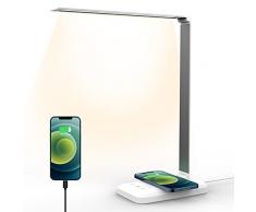 LED Lampada Scrivania, Ufficio Lampade Da Scrivania, Funzione Di ricarica Wireless Lampada Da Scrivania, Lampada Da Scrivania a Led Porta Di Ricarica USB Per Smartphone
