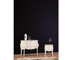 Estea Mobili - COMO 2 COMODINI BOMBATO LEGNO BIANCO OPACO - codluis 324 - 324F325F - come foto