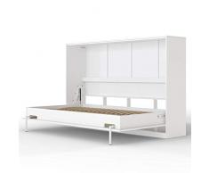 SMARTBett Letto a Scomparsa Basic Letto Ribaltabile Letto a Muro (120x200 Orizzontale, Bianco)