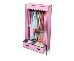 CXVBVNGHDF Armadio in Stoffa Armadio per Vestiti, Armadio Portatile Armadio Guardaroba Armadio portaoggetti Armadio in Piedi Armadio in Tessuto Armadio Portatile, Rosa_70x45x168cm