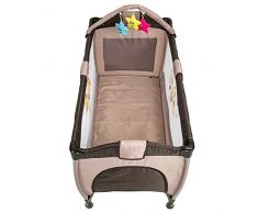 TecTake Culla lettino da viaggio regolabile in altezza bebé box - disponibile in diversi colori - (Cappucino)