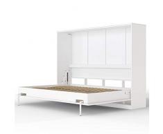 SMARTBett Letto a Scomparsa Basic Letto Ribaltabile Letto a Muro (140x200 Orizzontale, Bianco)
