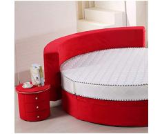 MMWYC Comodini Armadietto in Pelle Comodino Comodino con cassettiera Contenitore in Pelle Imbottita (Dimensioni: 44x43 cm) (Color : Red)