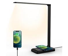 LED Lampada Scrivania, Ufficio Lampade Da Scrivania, Funzione Di ricarica Wireless Lampada Da Scrivania, Lampada Da Scrivania a Led Porta Di Ricarica USB Per Smartphone