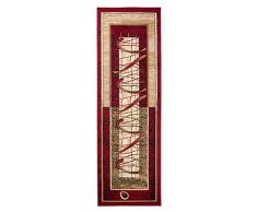 TAPISO Atlas Tappeto Passatoia Camera Corridoio Salotto Soggiorno Classico Colore Rosso Beige Motivo Astratto 100 x 300 cm