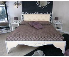 Letto matrimoniale imbottito con comodini "Swarovsky"