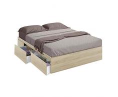 13Casa Odessa S01 Struttura Letto Piazza E Mezza, Rovere, 156 x 196 x 37 cm