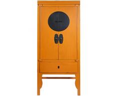 Shakò Armadio orientale arancione in pioppo - Mobile Vintage, Mobili Rustici, Mobili in Legno Massello, Mobili Etnici, Armadio 2 Ante Legno