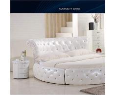 QYJpB Comodino Comodino in Pelle Comodino in Pelle con Cassettiera Imbottita in Pelle (Misura: 44x43 Cm) (Color : White)