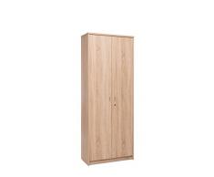 AVANTI TRENDSTORE - Keran - Armadio Multiuso con 2 Ante e 4 Ripiani. Lanta Destra Si puó chiudere a Chiave. Disponibile in 2 Diversi Colori. Dimensioni Lap 74x188x35 cm (Marrone)