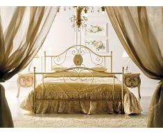 LETTO MATRIMONIALE IN FERRO BATTUTO MODELLO LORY AVORIO