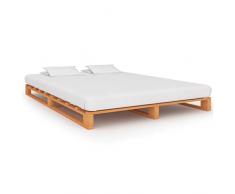vidaXL Legno Massello di Pino Giroletto in Pallet a Doghe Classico Robusto Rustico Struttura Telaio Scocca Letto 180x200 cm Marrone