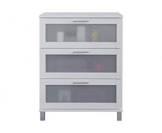 Trendteam Bagno Armadio Cassettiera Florida, 70 x 89 x 41 cm in bianco, con cassetti, molto capiente