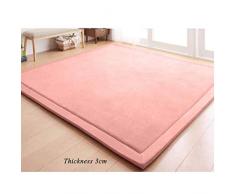 DM&FCS Giapponese da Terra Futon Materasso, Non-Slip Bambino Bambino Bambino Tappeto Gioco Stuoia di Sonno di Tatami Velluto Tappeti Stuoia Strisciante Stuoia di Yoga-rosaa 180x200cm(71x79inch)
