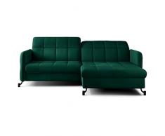 FRIDERIK-EU - Divano angolare con funzione sleep e cassapanca [ sinistra senza sgabello, verde bottiglia] mobili per soggiorno, divani e divani, divano angolare, divano letto con funzione sleep,